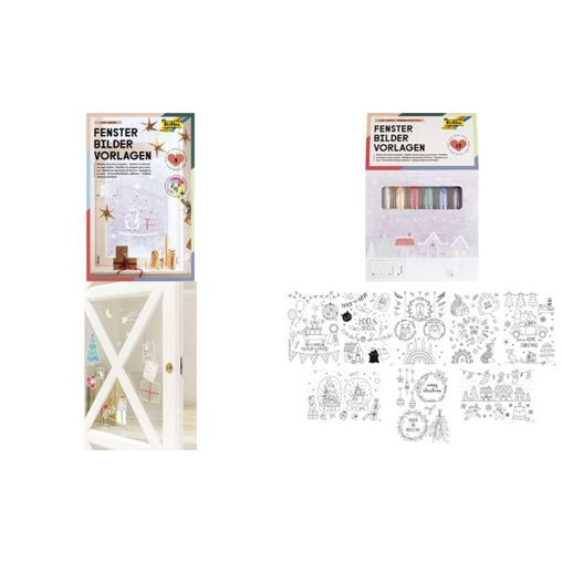 Fensterbilder-Vorlagen "COSY WINTER" - Inklusive Kreide (57907145)