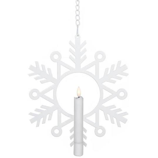 Flackerndes LED-Fensterbild "Flamme Snow" – 1 warmweiße LED