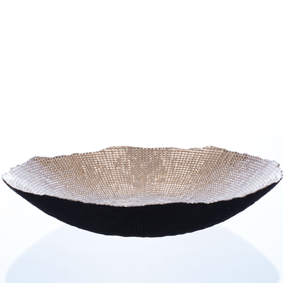 Dekoschale LUXOR - Gold - 38,5x38,5x8cm - Glas Dekoschale LUXOR - Gold - 38,5x38,5x8cm - Glas