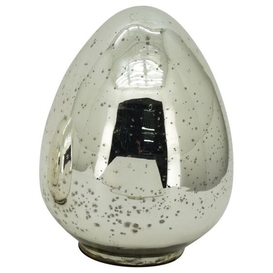 Oster-Ei aus Glas - Silber - 21x21x28 cm Oster-Ei aus Glas - Silber - 21x21x28 cm
