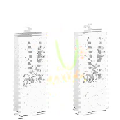 Ostertragetasche aus Naturkarton - Osterhasen Design - 32x26x12 cm