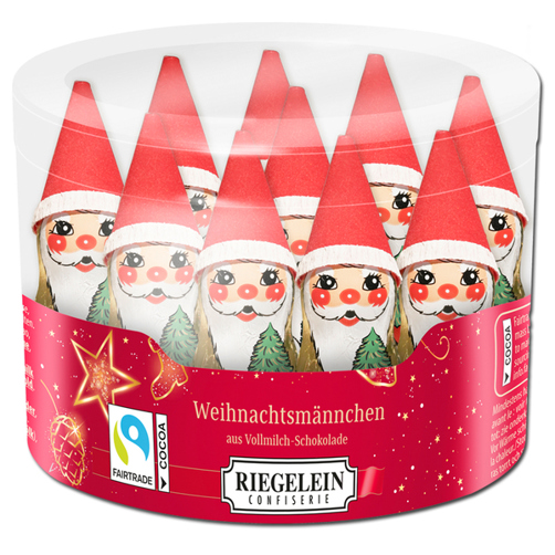 Weihnachtsmann Schokolade mit Mütze - 9 Stück Weihnachtsmann Schokolade mit Mütze - 9 Stück