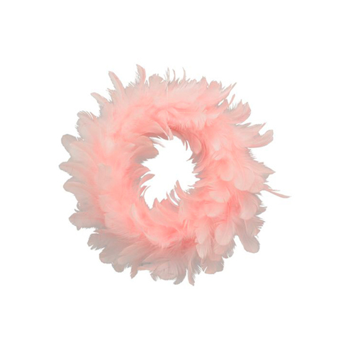 Rosa Federkranz mit Schaum - 20 cm