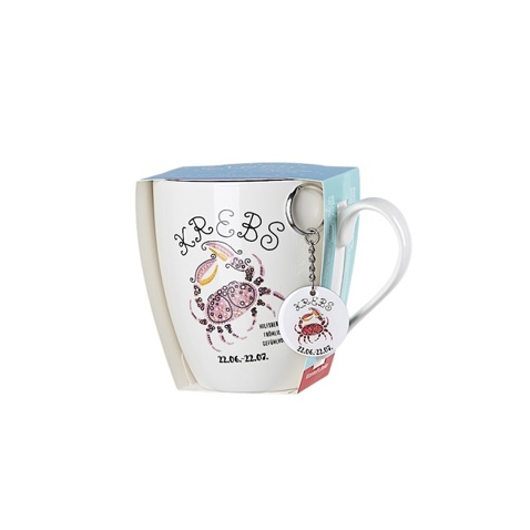Geschenk-Set Jumbotasse mit Astro und Krebs Anhänger