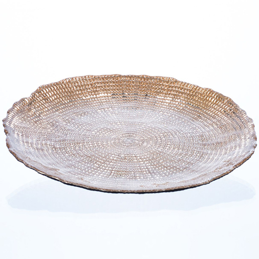 Dekoschale LUXOR | Gold | 21x21x1,5 cm aus Glas Dekoschale LUXOR | Gold | 21x21x1,5 cm aus Glas