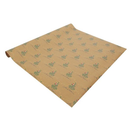 SIGEL Weihnachts-Geschenkpapier - Christmas mit Äpfeln - Beige, Grün, Rot - 5 m x 500 mm