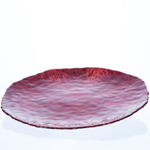 Dekoschale aus Glas - Rot - 32x32x2,5 cm Dekoschale aus Glas - Rot - 32x32x2,5 cm