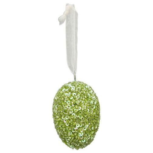 Osterdeko Anhänger - Grüner EiHänger aus Holz und Glas - 5x5x7 cm