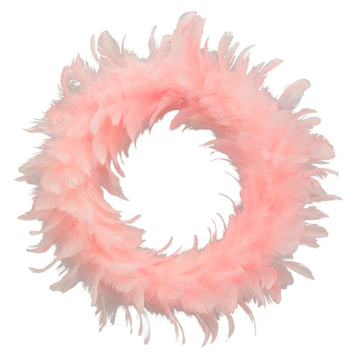 Rosa Federkranz mit Schaum - 25 cm Rosa Federkranz mit Schaum - 25 cm