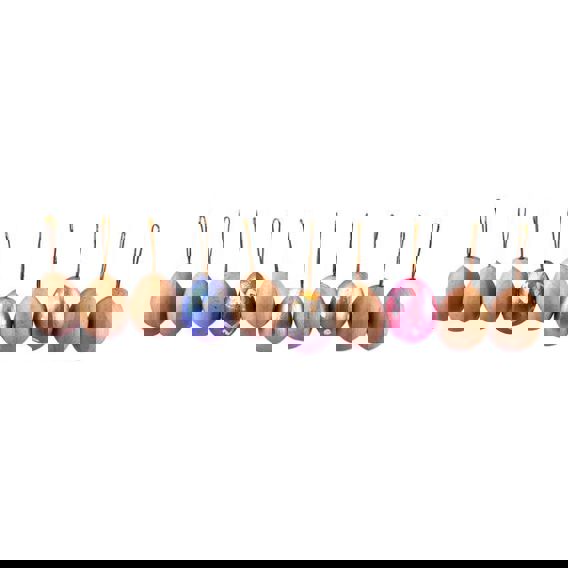 14 Stück braune Pappmaché-Eier mit Aufhänger - Perfekte Osterdeko