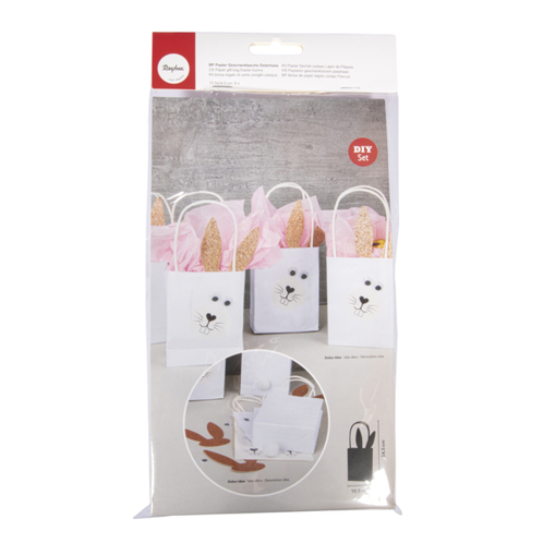 Bunte Osterhase Geschenktasche | 10,5 x 24,5 cm | 6 Stück