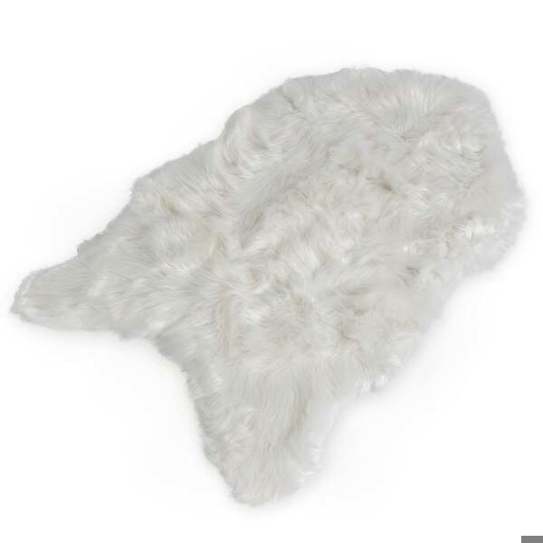 Flauschiges Dekofell Nelly - Kunstfell in Ivory, 90 x 60 cm