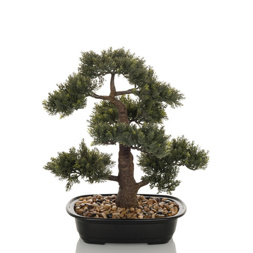 Bonsai Kunstbaum 44 cm - Grüne Kunstpflanze für ein stilvolles Zuhause