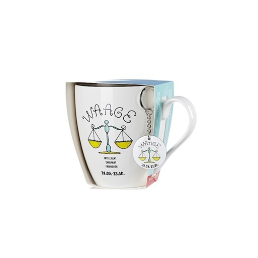 Geschenkset: Jumbotasse mit Astro-Anhänger & Waage-Anhänger