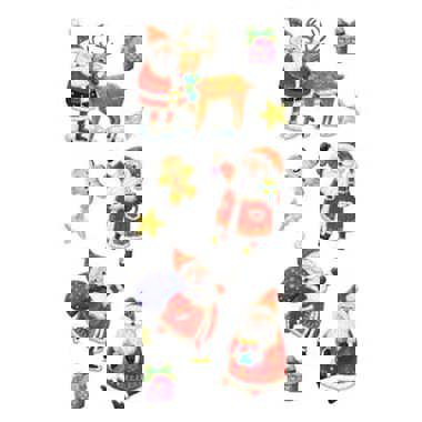 9 Stück Weihnachtsmann & Co. Sticker – Festliche Dekoration für Geschenke 9 Stück Weihnachtsmann & Co. Sticker – Festliche Dekoration für Geschenke