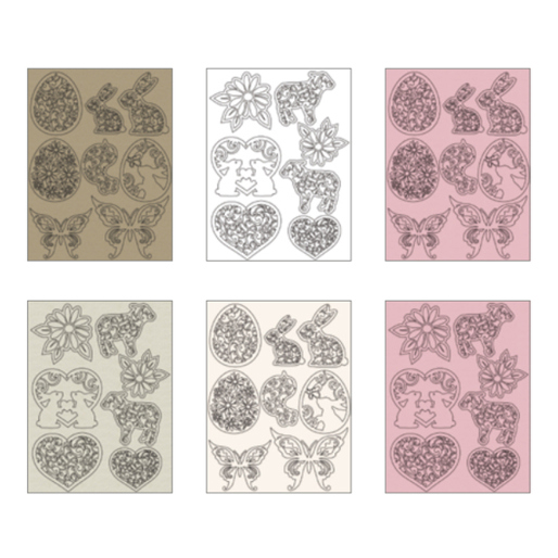 Karton Motivpapier Ostern - 6 Blätter, 300 g/m²