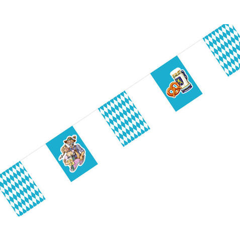 Oktoberfest Wimpelkette - Bayerische Raute in Blau, 8m