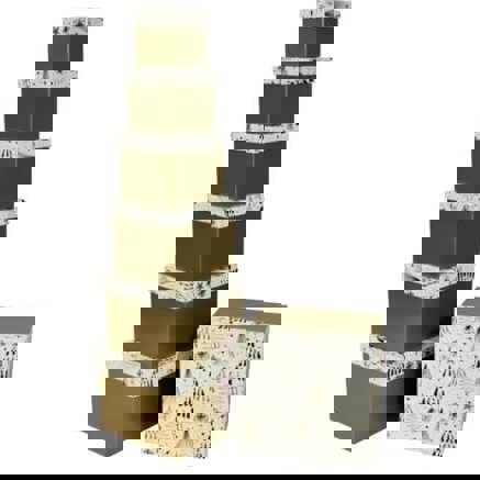 7-teiliges Weihnachts-Geschenkset - Geschenkkarton mit gold-weißen Bäumen 7-teiliges Weihnachts-Geschenkset - Geschenkkarton mit gold-weißen Bäumen