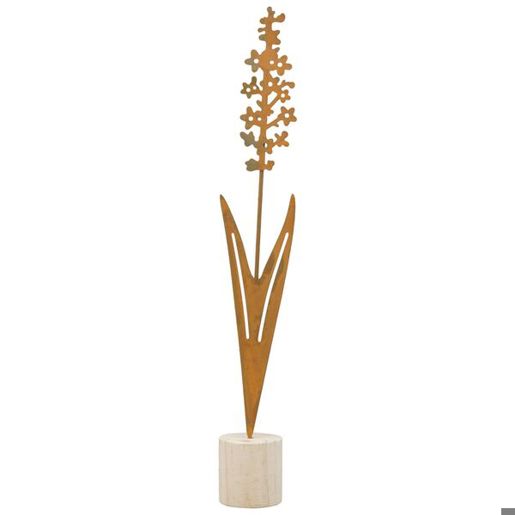Dekoblume Tôle aus Metall und Holz - 6,5 x 5,8 x 45 cm