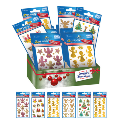 60er Pack Weihnachtssticker im Display | 190 x 160 x 160 mm | Perfekt für Festtagsdekoration 60er Pack Weihnachtssticker im Display | 190 x 160 x 160 mm | Perfekt für Festtagsdekoration