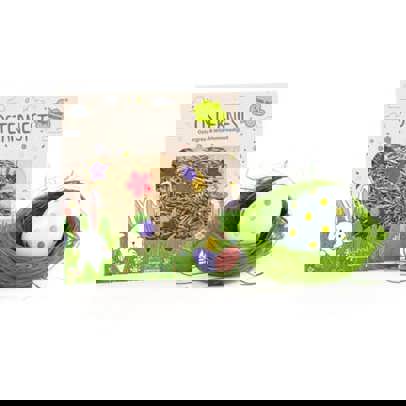 Osternest mit Ostergras und Wildblumensaat Osternest mit Ostergras und Wildblumensaat