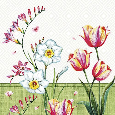 Grüne Seidenpapier Osterservietten - 100 Stück