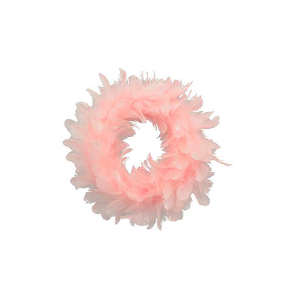 Rosa Feder-Schaum Osterkranz - 15 cm