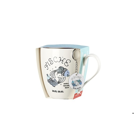 Geschenk-Set Jumbotasse mit Anhänger - Astro & Fische