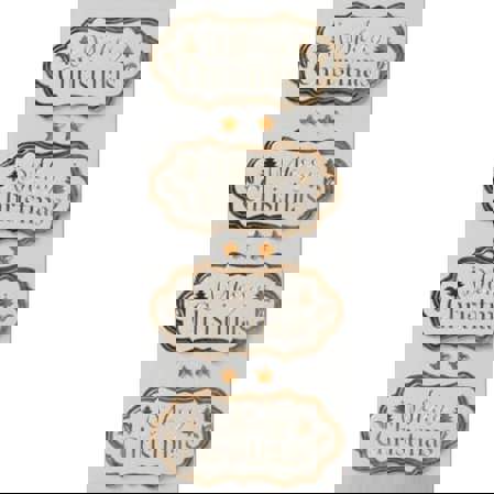 Merry Christmas Sticker Set - 10 Stück - Offwhite und Gold