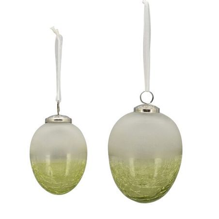 Osterdeko-Anhänger EiHänger VERT - Grüner Glas-Anhänger, 9x9x12 cm
