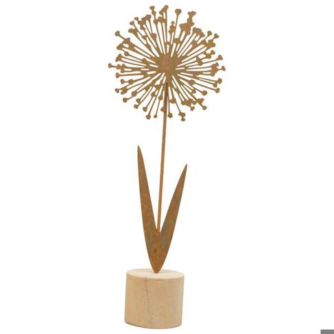 Dekoblume Tôle | Metall & Holz | 8,5 x 5,8 x 33 cm