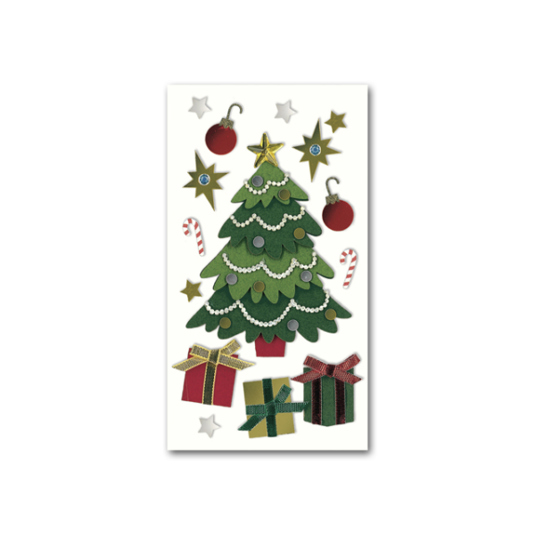 Weihnachtsbaum Sticker Mix - Festliche Etiketten für die Feiertage