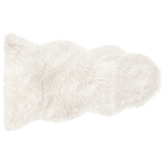 Dekofell Bergen - 115 x 70 cm - cremeweiß