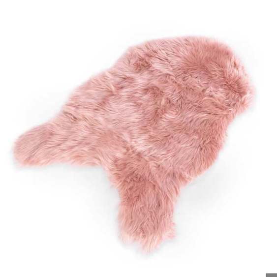 Flauschiges rosa Dekofell 90 x 60 cm - Kunstfell Nelly