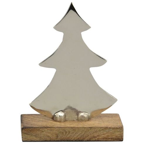 Dekobaum aus Holz und Aluminium | 12x5x16 cm Dekobaum aus Holz und Aluminium | 12x5x16 cm