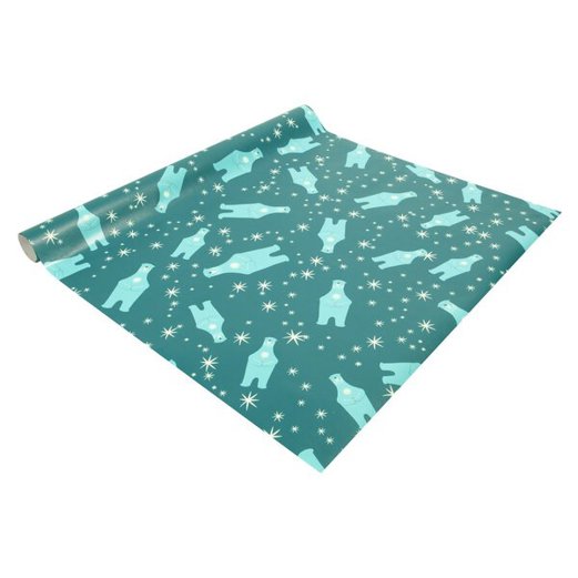 SIGEL Geschenkpapier Polar Bear mit Kerze – Petrol & Weiß – 5 m x 500 mm SIGEL Geschenkpapier Polar Bear mit Kerze – Petrol & Weiß – 5 m x 500 mm